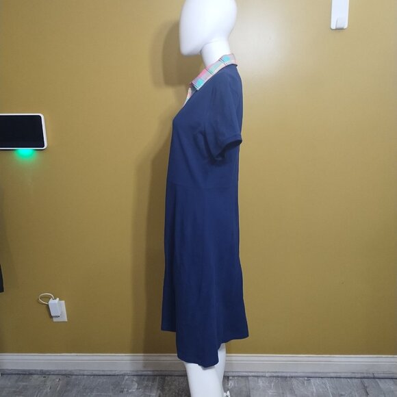 Lands' End Short Sleeve Cotton Pique Polo Fit & Flare Dress M Preppy Classic - Picture 3 of 7